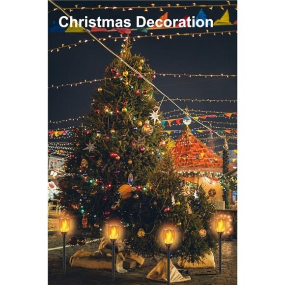 Solar Torch Lights with Flickering Flame, Fire Effect Garden Light - Picture 6 of 7